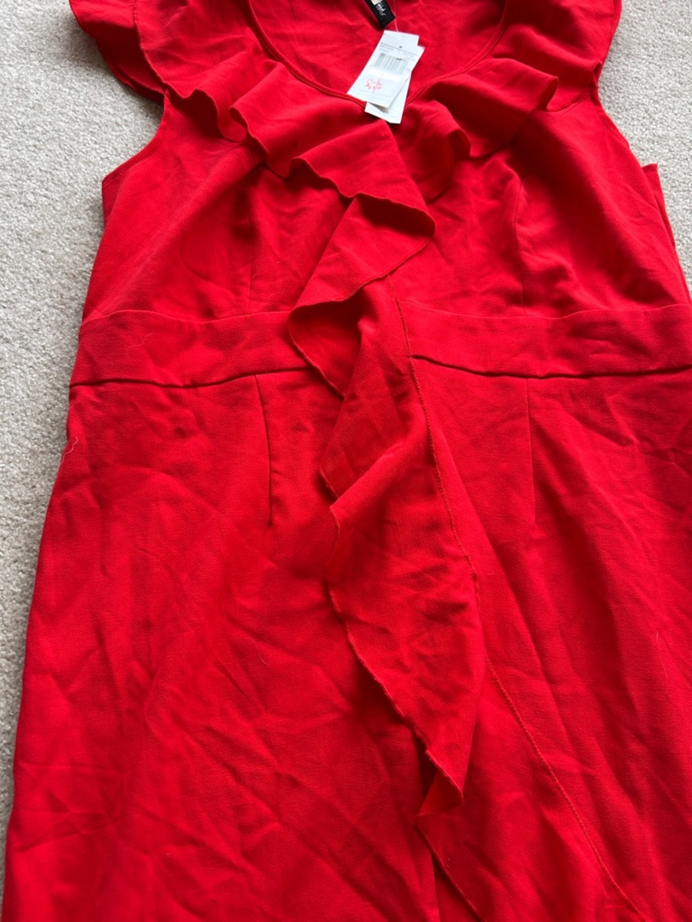 Spense Red Ruffle-Front Mini Dress - Picture 2 of 3